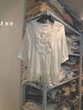 【美宝贝】2016夏装新款韩版女白色纯棉衬衫流苏下摆宽松套头钩花