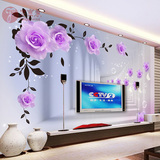 无缝3d大型壁画定制客厅沙发电视背景墙画布空间温馨浪漫卧室墙纸