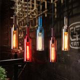 LOFT复古工业风玻璃瓶吊灯美式创意咖啡馆吧台餐厅饭店酒瓶吊灯