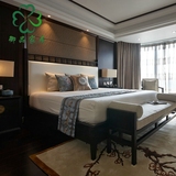 新中式实木新款床 1.8米双人床别墅样板房酒店卧室床中式定制家具