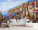 大型无缝整张壁画 客厅墙纸壁纸沙发背景墙布欧式地中海田园油画