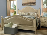 现货 美式乡村欧式手工雕刻实木双人床。新古典布艺新婚床可定制