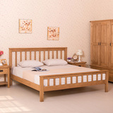 美式乡村全实木床纯白橡木床1.8米1.5简约现代婚床木蜡油家具卧房