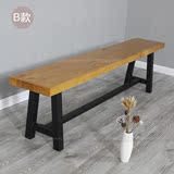 铁艺实木长条凳钢木凳餐厅凳会客凳开会凳食堂凳长凳子木头板凳
