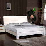 特价简约全实木床1.8米松木儿童床1.35白色床单双人1.2米硬板大床