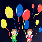 幼儿园装饰泡沫立体组合小学黑板报材料主题墙贴卡通男孩女孩气球