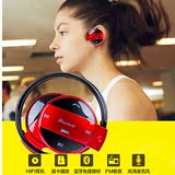 插卡运动蓝牙耳机4.0挂耳头戴式双耳 跑步音乐无线耳机收音立体声