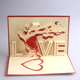 LOVE树 手工立体创意定制祝贺商务爱情生日贺卡片 蜡烛礼品可代写