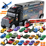 货柜卡车儿童益智玩具合金汽车集装箱模型3 4 5 6岁男孩生日礼物