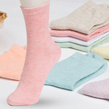 袜子女春夏季薄款女式纯棉运动袜女士中筒清新可爱糖果色全棉短袜