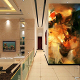 3D 大型壁画手绘墙纸 现代客厅玄关抽象油画个性壁纸定做个性墙纸
