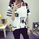 【天天特价】夏季韩国GD同款bigbang学生潮短袖T恤男女tee班服