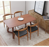 简约北欧宜家实木餐桌长方形白橡木餐桌椅组合创意异型脚餐桌