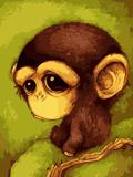 diy数字油画自己填色室内家居卡通动漫创意装饰画特价小猴子