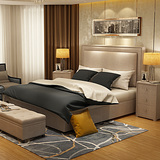 欧式床北欧床美式双人床现代简约高箱储物高档布床大小户型布艺床