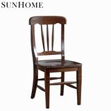 森奥家具 经典美式圆棒餐椅 白蜡木 全实木餐椅 书椅儿童椅