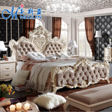 绒布欧式床 法式家具 卧室婚床 实木床 高箱储物床1.8米双人床