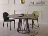 北欧实木大圆桌创意圆形餐桌饭桌小户型餐桌椅组合设计师家具
