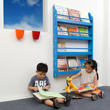 儿童宝宝壁挂书架简易实木书柜幼儿园玩具收纳整理架墙上绘本架