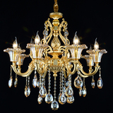 欧式水晶吊灯奢华金色蜡烛客厅灯具卧室餐厅灯饰锌合金吸顶