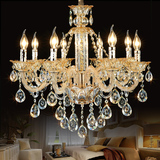 水晶吊灯 欧式客厅灯金色奢华现代蜡烛水晶灯 餐厅卧室灯饰灯具