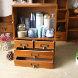 简易zakka木质收纳柜抽屉式桌面杂物整理柜化妆品首饰储物柜实木
