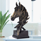 欧式创意复古马头摆件树脂艺术品工艺品家居装饰品办公室桌面摆件