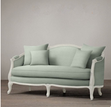 特价欧美式复古单双三人沙发新古典小户型简约实木布艺沙发组合