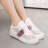 夏季新款韩版透气休闲运动女鞋白色板鞋女学生小白鞋网面镂空网鞋
