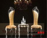 新古典装饰椅欧式高背椅实木形象椅子会所餐椅单人沙发椅子装饰椅