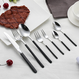 乐活厨房餐饮用具创意西餐牛排套装餐具套装刀叉勺套装小黑柄刀叉