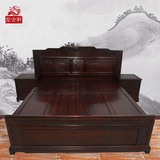 红木仿古家具卧室双人床中式实木床头柜组合南美酸枝1.8旗典大床
