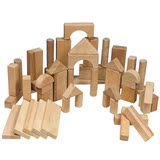 大型实心原色积木120件 益智积木 幼儿实木积木玩具 木制儿童积木