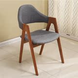 实木椅电脑椅餐椅时尚休闲椅咖啡厅椅会议椅北欧创意布艺靠背椅