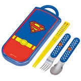 日本制造 skater Superman超人幼儿园儿童不锈钢餐具套 勺叉筷+盒