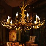 北欧创意田园鹿角灯吊灯美式乡村复古咖啡厅服装店客厅卧室餐厅灯