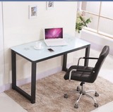包邮钢化玻璃电脑桌 家用写字台职员办公桌子现代简约经济型书桌