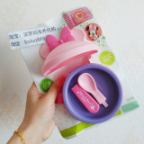 现货 日本代购 锦化成迪士尼宝宝儿童便携餐具组合碗勺 米奇米妮