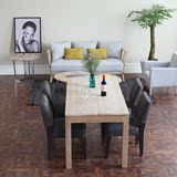 北欧风格原木餐桌 橡木餐桌椅组合长方形客厅简约餐桌