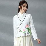 2016春夏新款民族风女装印花系带中国风古汉服宽松显瘦长袖外套女