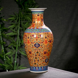 景德镇陶瓷器 仿古中式珐琅彩台面花瓶花插 古典家居装饰工艺摆件