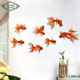树脂金鱼壁饰创意墙面壁挂装饰品欧式立体房间墙贴电视背景墙饰品