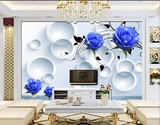 电视背景墙壁纸壁画客厅卧室温馨3d立体墙纸壁画简约欧式玫瑰之约