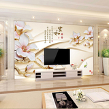 中式大型无缝3D立体客厅电视墙壁纸现代简约影视墙卧室背景壁画