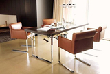 不锈钢桌腿实木餐桌 简约现代铁艺长方形餐桌宜家高档餐桌餐厅6人