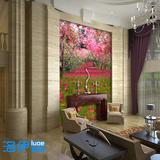 大型立体风景桃花浪漫温馨唯美主题壁画客厅卧室过道走廊玄关墙纸