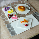纯白色平盘平板托盘创意正方形寿司盘蛋糕盘子陶瓷碟子西餐餐具