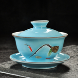 陶瓷茶壶西施壶侧把壶盖碗紫砂盖碗手绘青瓷泡茶器大容量单壶特价