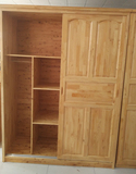 厂家直销柏木推拉衣柜实木家具 1.5米宽2门储藏柜 大衣柜收纳柜