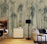 电视背景墙国画3D立体竹子水墨墙纸 客厅沙发壁纸壁画 无缝墙布
